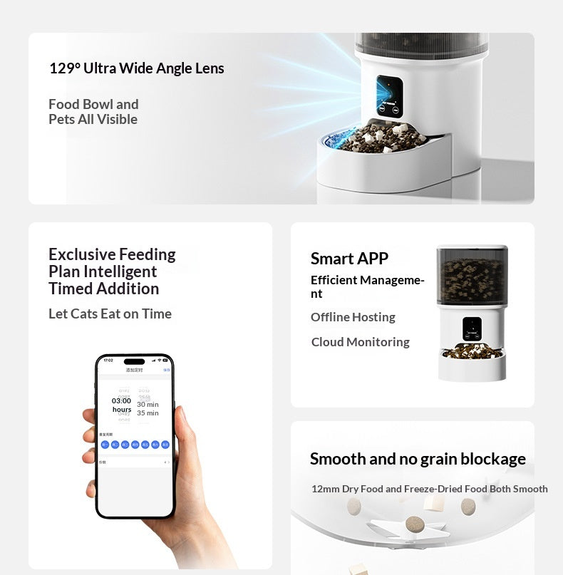 Comedero automático con cámara y app para perros y gatos – 4 L